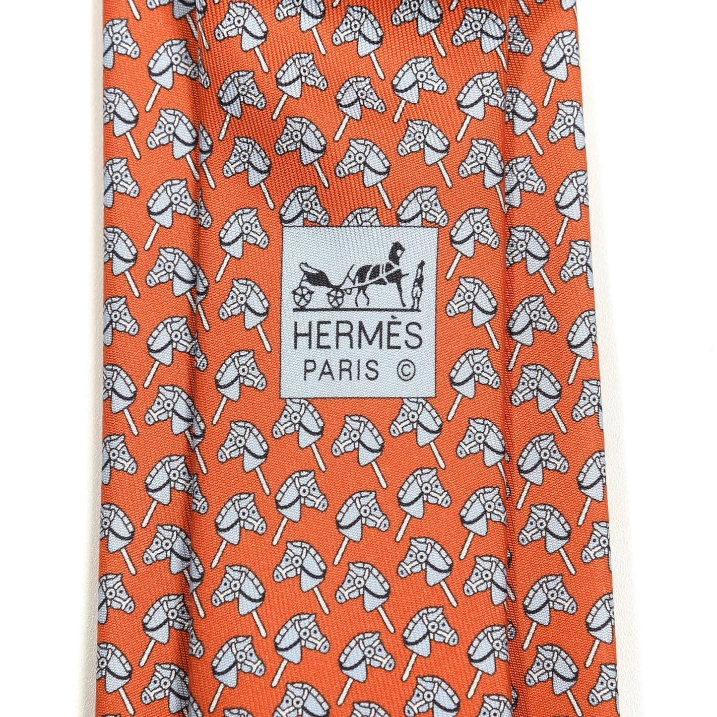 Printed Silk Mens Neck Tie Orange
