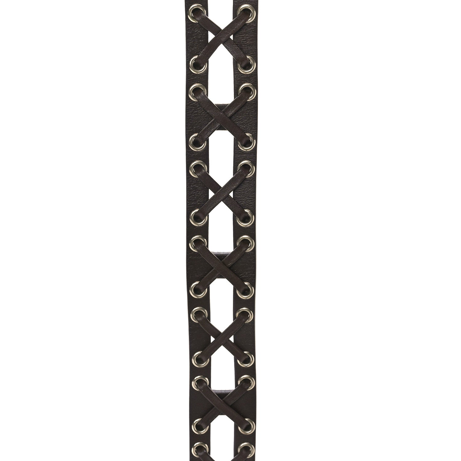 Chanel Calfskin Cross Stitch Grommet Belt 90 36 Brown 6 of 6