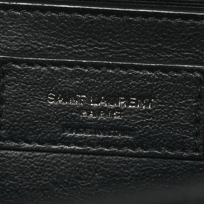Saint Laurent Grain De Poudre Textured Mixed Matelasse Triquilt Medium Monogram Monochrome Satchel Black 6 of 11