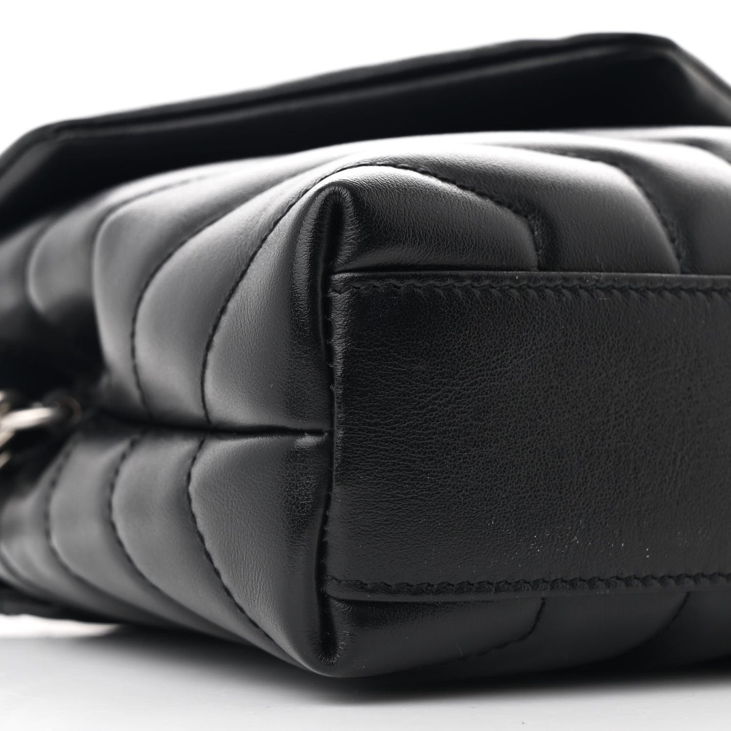Calfskin Y Quilted Monogram Toy Loulou Crossbody Bag Black