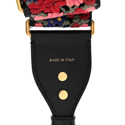 Christian Dior Lambskin Canvas Embroidered Floral Shoulder Strap Multicolor 3 of 6