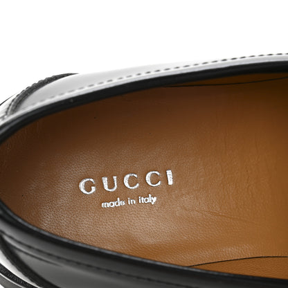 Gucci Cordovan Lux Womens Jeanne Platform Lug Sole 30/45mm Loafers 37.5 Black 8 of 10