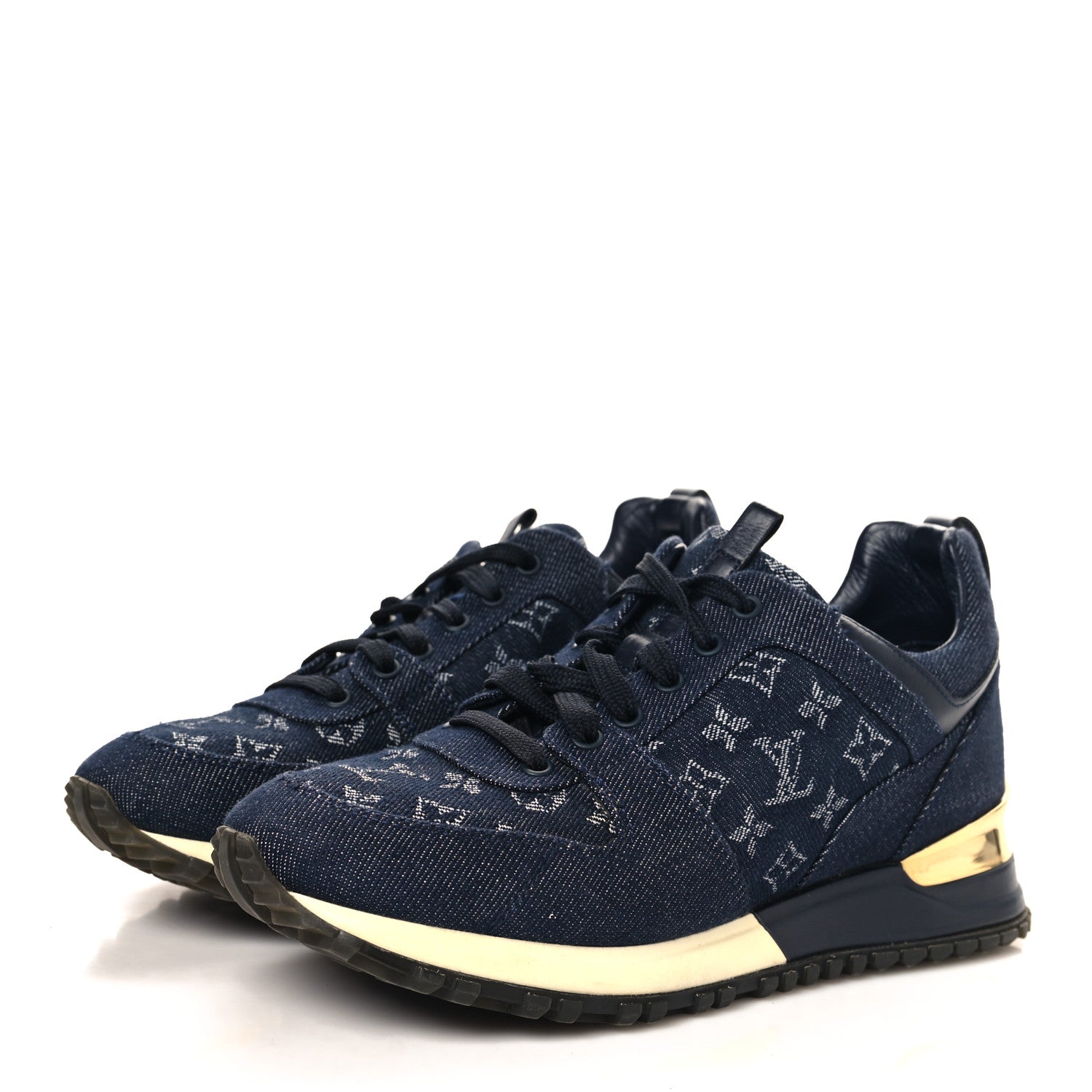 Louis Vuitton Denim Monogram Run Away Sneakers 36.5 Blue 4 of 8