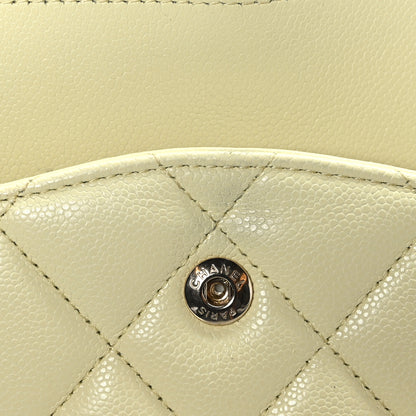 Chanel Caviar Quilted Jumbo Double Flap Light Yellow 13 of 15
