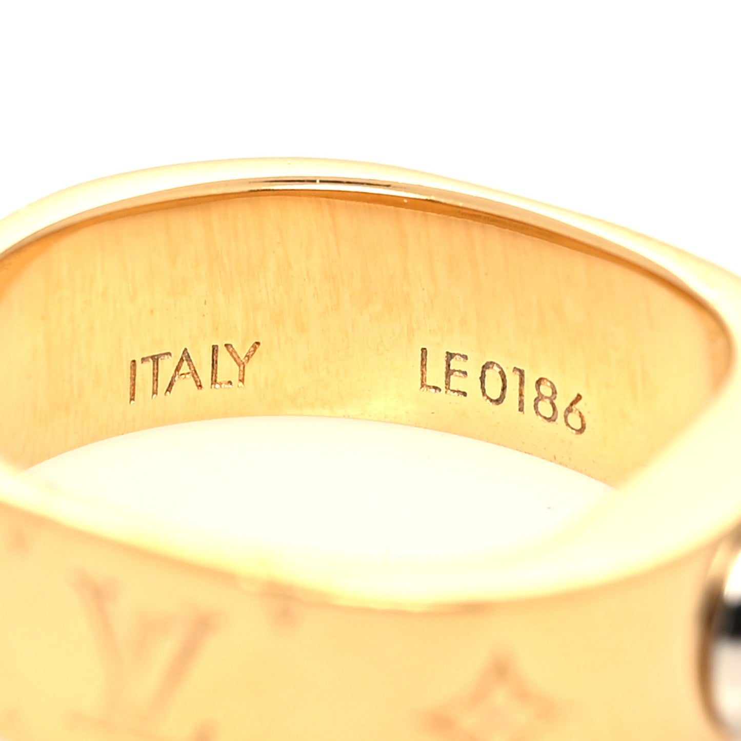 Brass Monogram Engraved Nanogram Ring S Gold