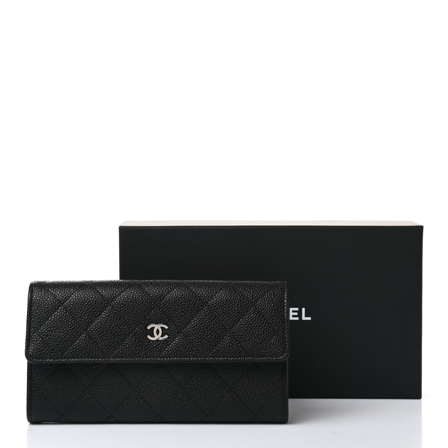 Chanel Caviar Quilted Large Gusset Flap Wallet Black 9 of 9