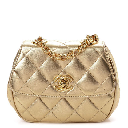 Chanel Metallic Lambskin Quilted Mini Flap Gold 1 of 10