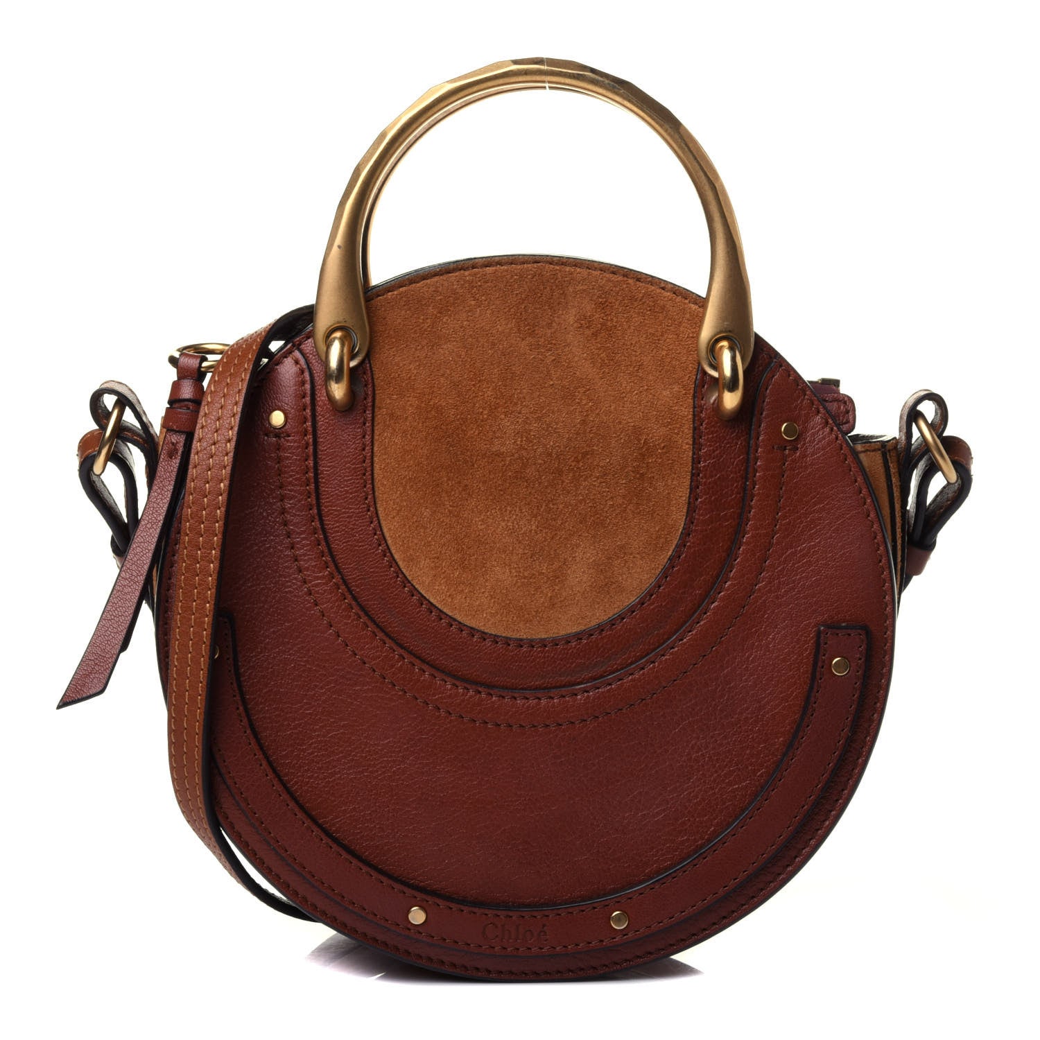 Chloe Shiny Goatskin Smooth Calfskin Suede Small Pixie Bag Saffron Red 1 of 4