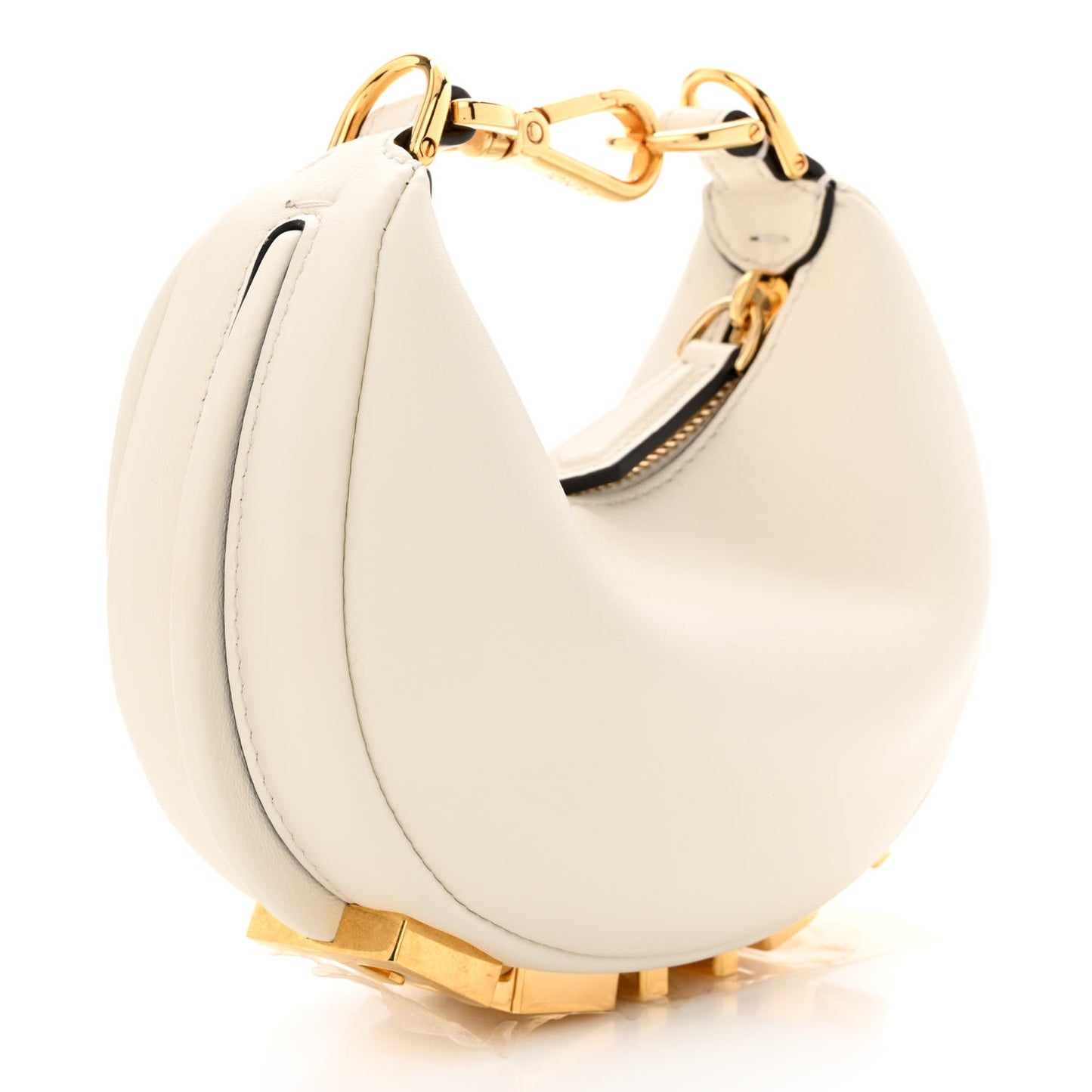 Vitello Grace Matte Nano Fendigraphy Hobo Charm White Ice
