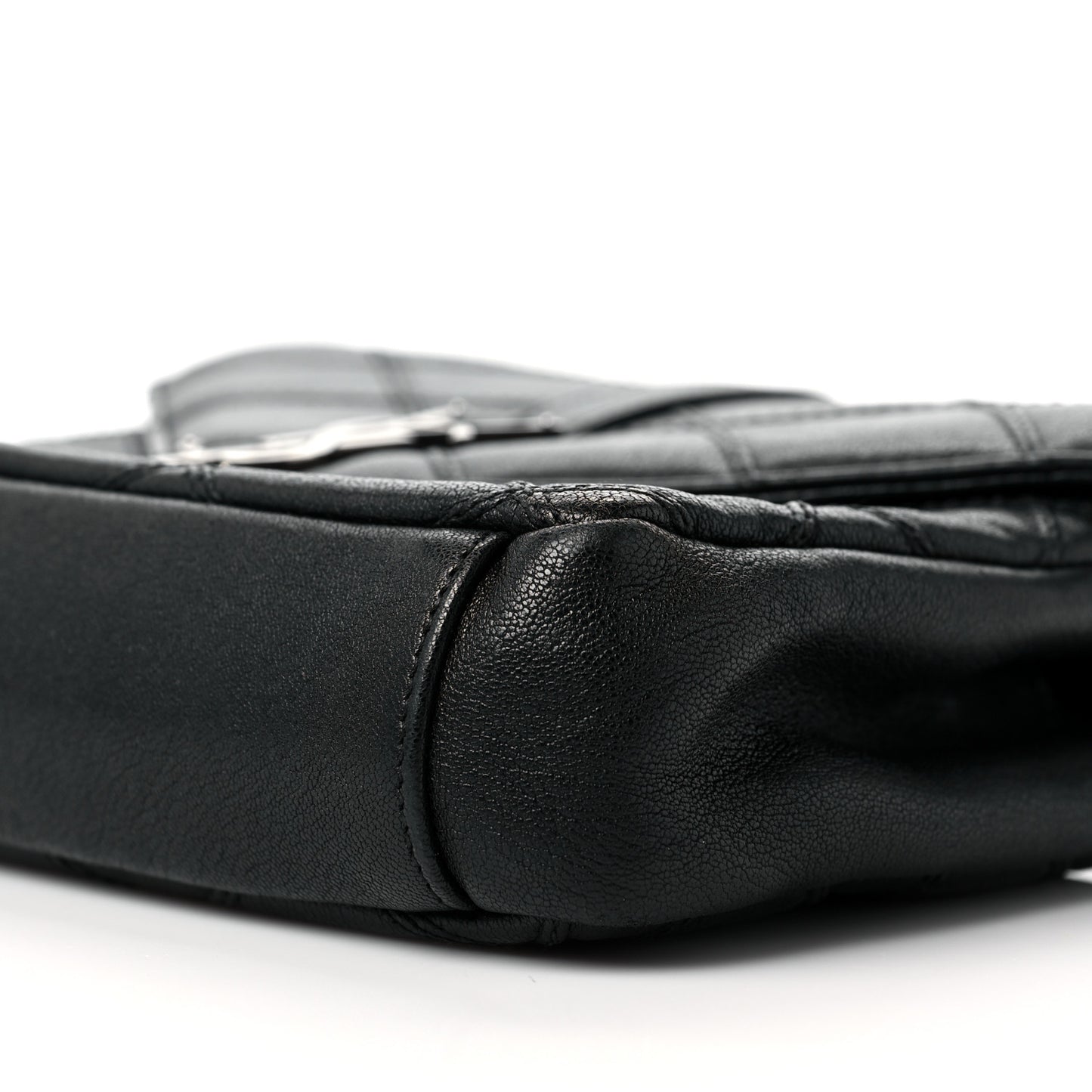 Calfskin Matelasse Diamond Quilted Monogram Medium College Bag Black