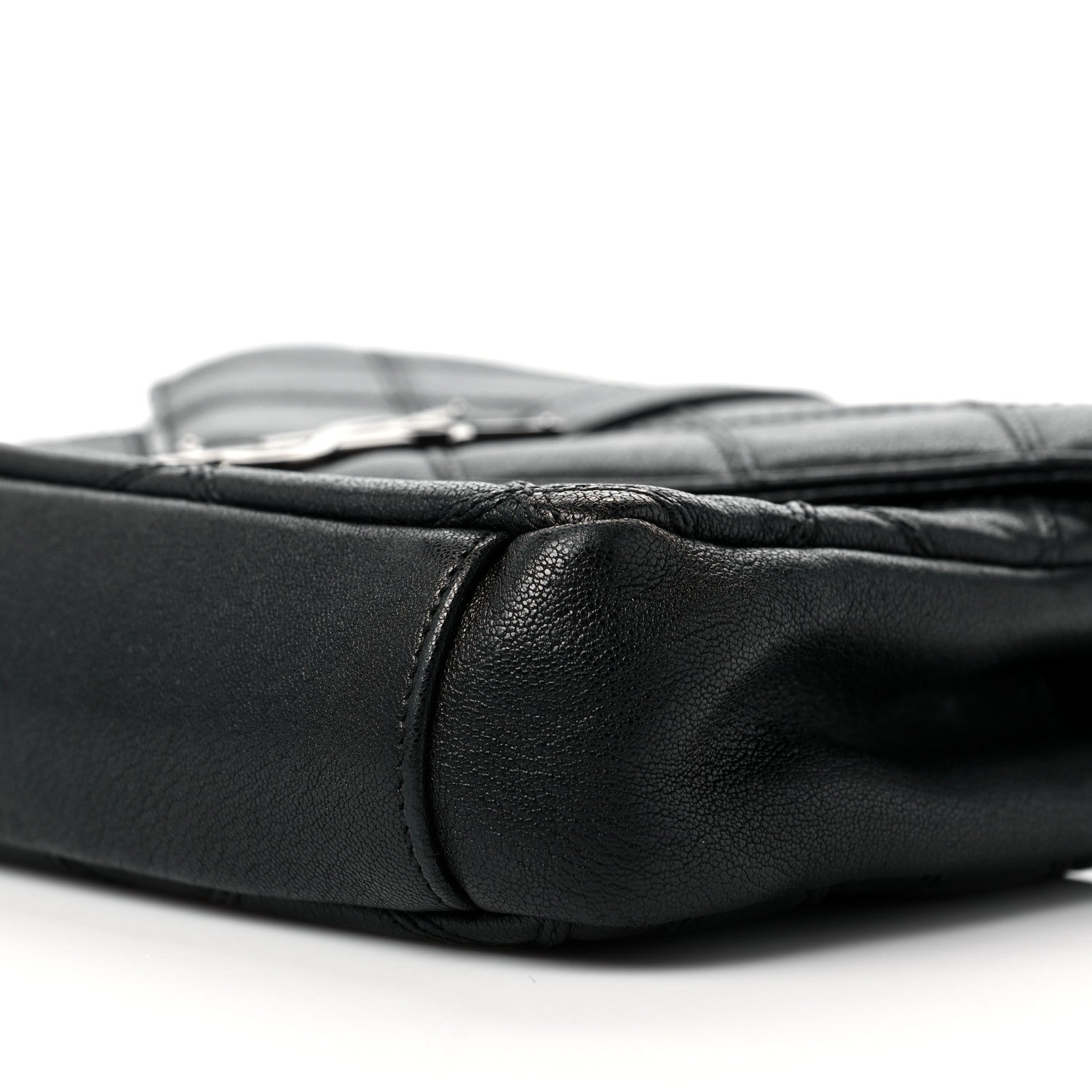 Saint Laurent Calfskin Matelasse Diamond Quilted Monogram Medium College Bag Black 10 of 13