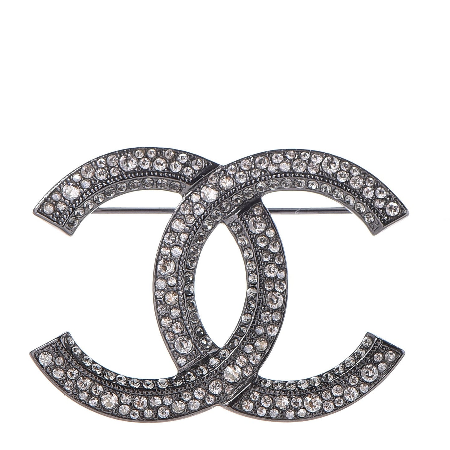 Ruthenium Crystal CC Brooch Grey