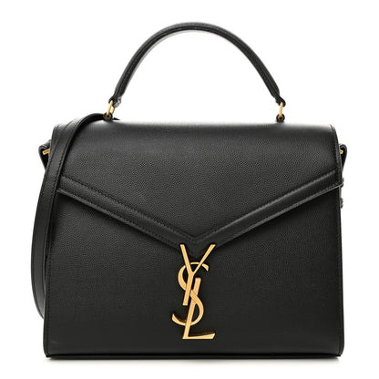 Saint Laurent Grain de Poudre Medium Classic Monogram Cassandra Top Handle Black Rouge Legion 1 of 10