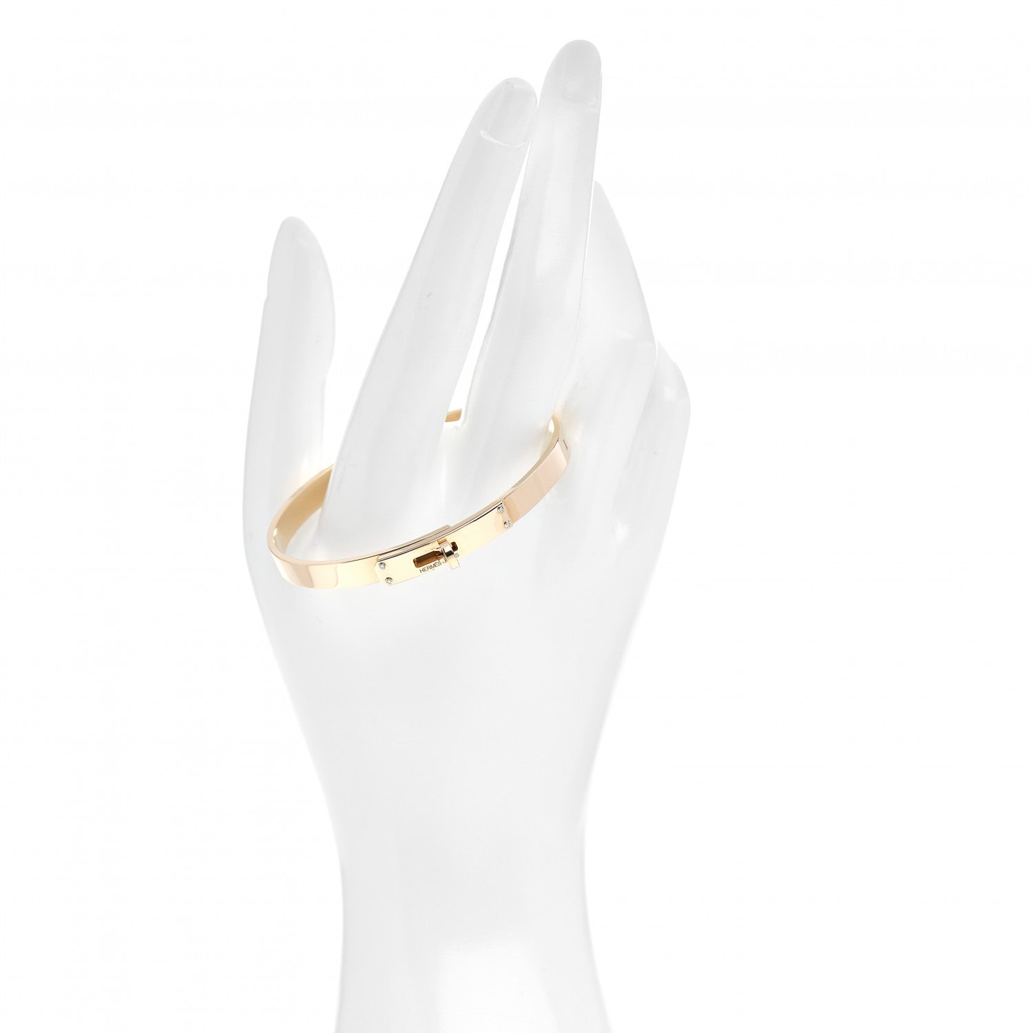 Hermes 18K Yellow Gold Diamond PM Kelly Bracelet SH 3 of 5