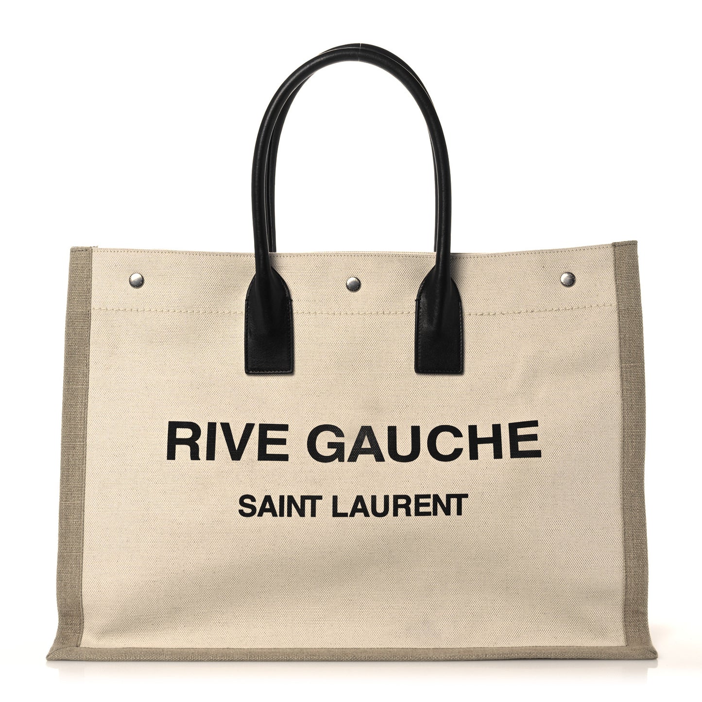 Linen Calfskin Rive Gauche Tote Optic White
