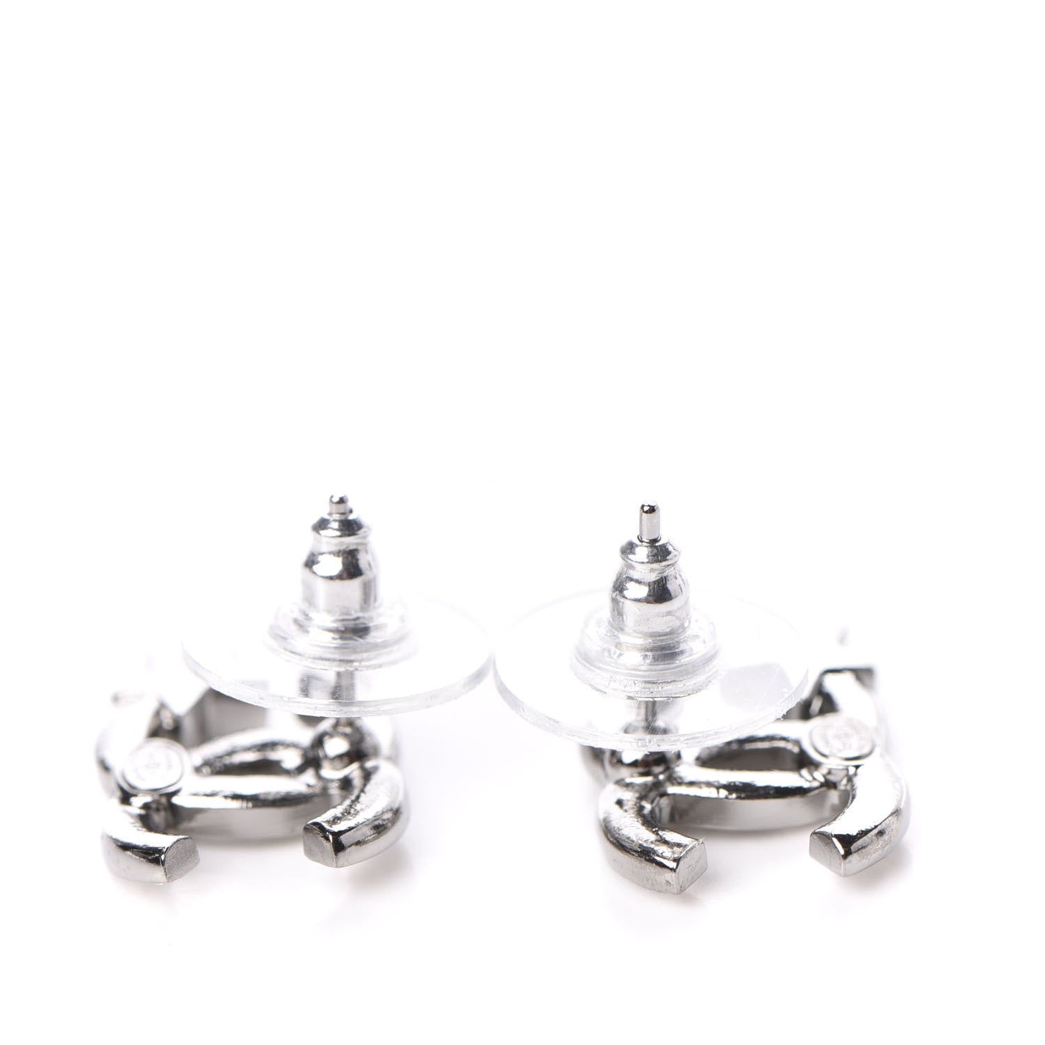Chanel Crystal CC Starfall Earrings Silver 3 of 5