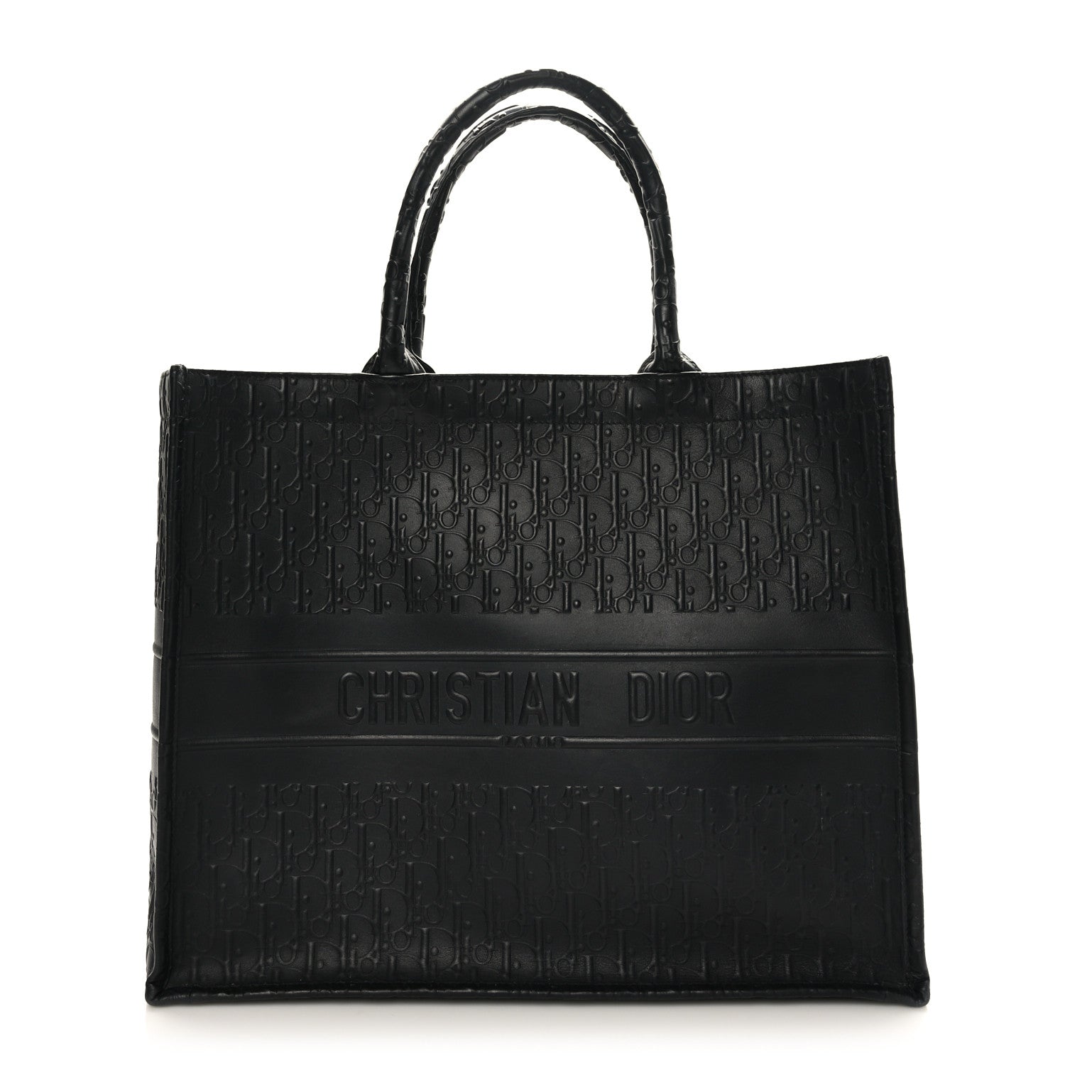 Christian Dior Oblique Calfskin Embossed Book Tote Black 1 of 9