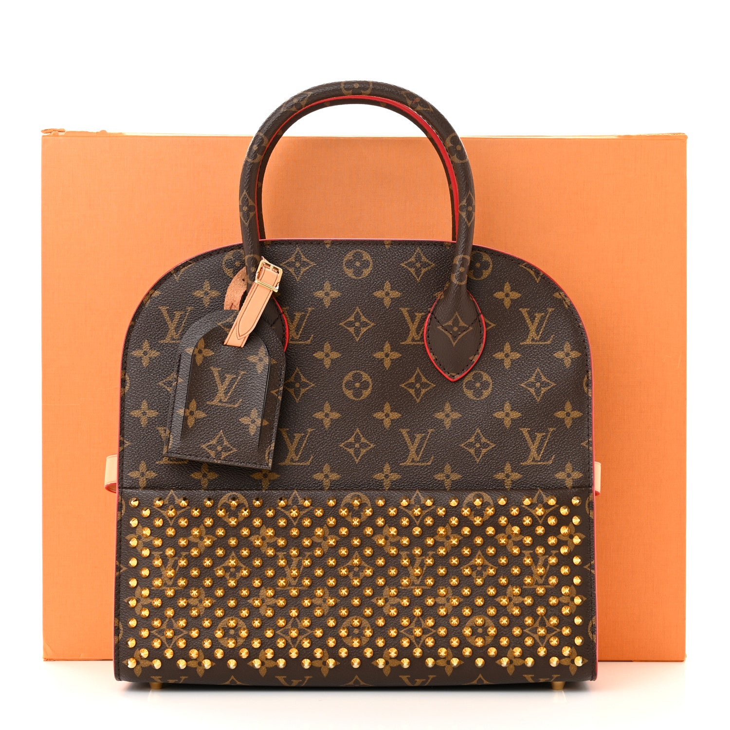 Louis Vuitton Monogram Calf Hair Spikes Iconoclasts Christian Louboutin Tote Red 11 of 11