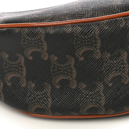 Celine Triomphe Canvas Calfskin Ava Shoulder Bag Tan 10 of 11