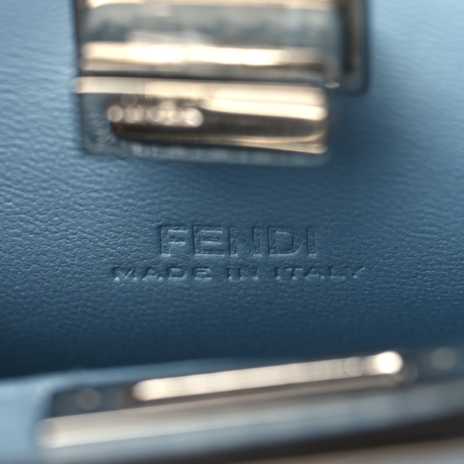 Fendi Shiny Nappa Nano Peekaboo Maxi Handle Satchel Azzurro Baby 6 of 10