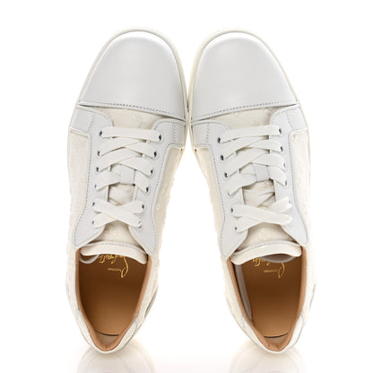 Christian Louboutin Calfskin Embroidered Womens Vieira Flat Sneakers 39.5 White 2 of 9