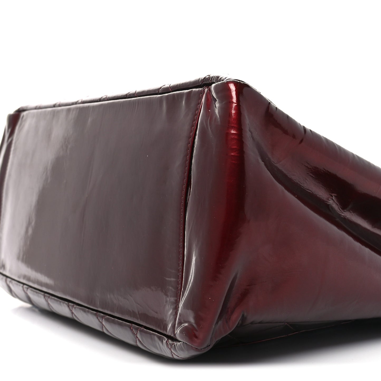 Patent Quilted Grand Shopping Tote GST Dark Bordeaux