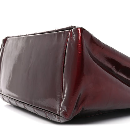 Chanel Patent Quilted Grand Shopping Tote GST Dark Bordeaux 10 of 11