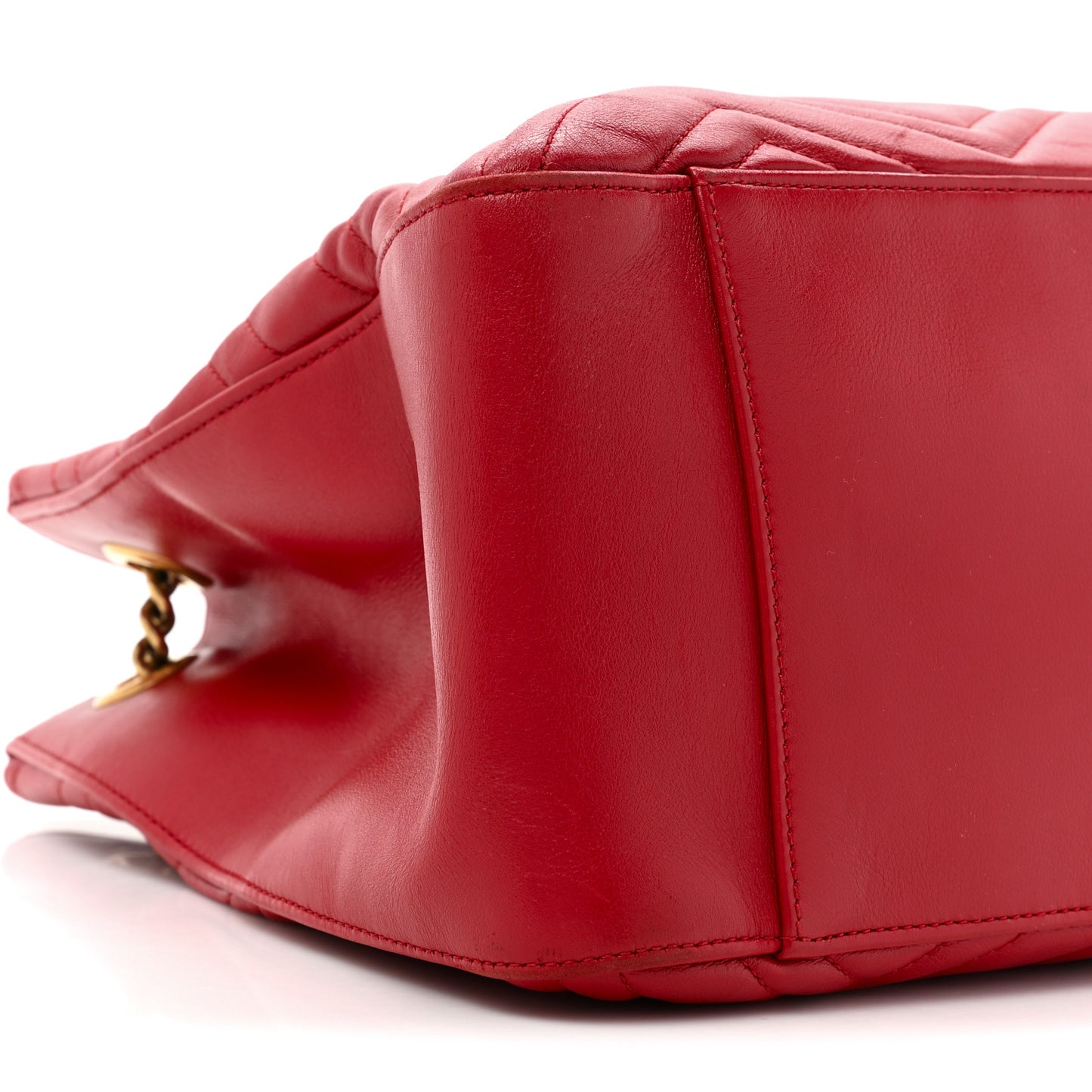 Calfskin Matelasse Medium GG Marmont Shoulder Tote Bag Hibiscus Red