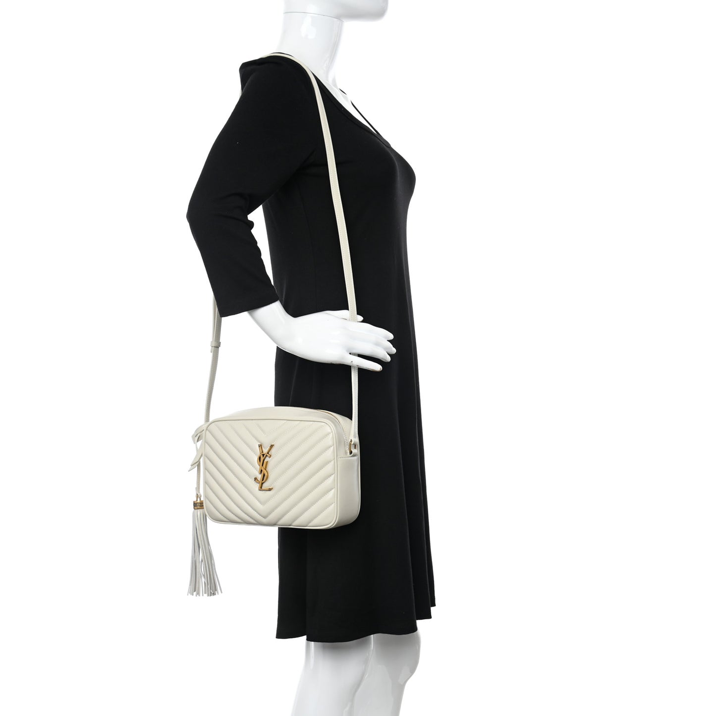 Calfskin Matelasse Monogram Lou Camera Bag Crema Soft