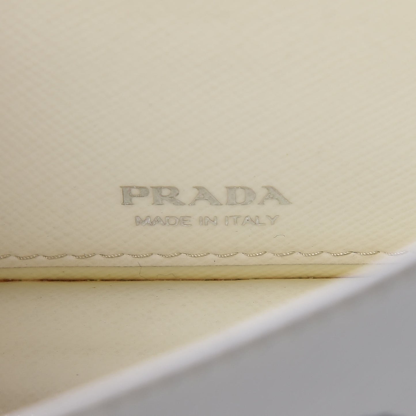 Saffiano Robot Chain Wallet White