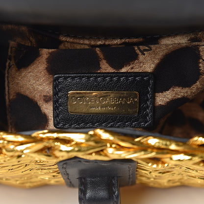 Dolce & Gabbana Metallic Coated Woven Raffia Shoulder Bag Gold 6 of 14