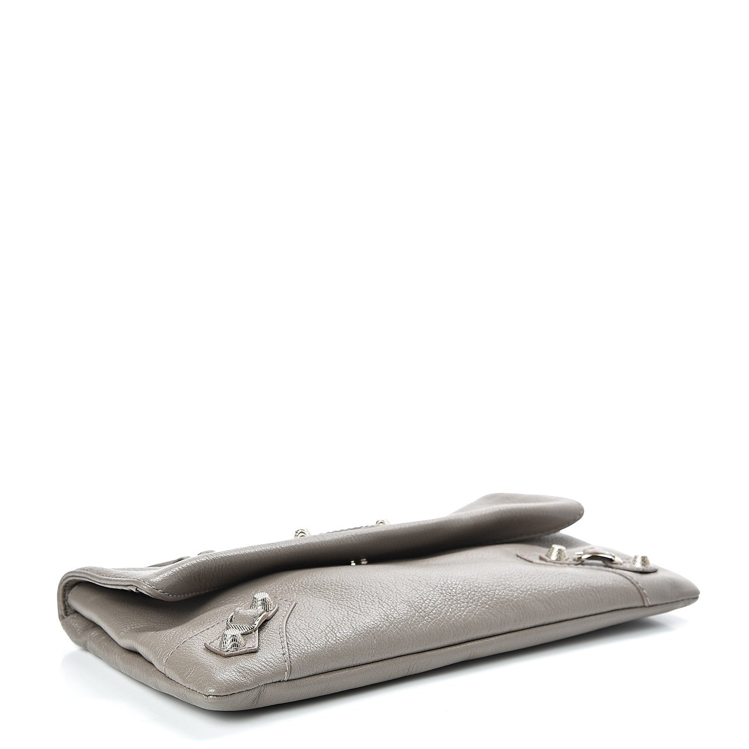 Balenciaga Agneau Giant 12 Silver Hardware Envelope Clutch Gris Poivre 4 of 9