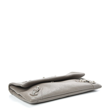 Balenciaga Agneau Giant 12 Silver Hardware Envelope Clutch Gris Poivre 4 of 9