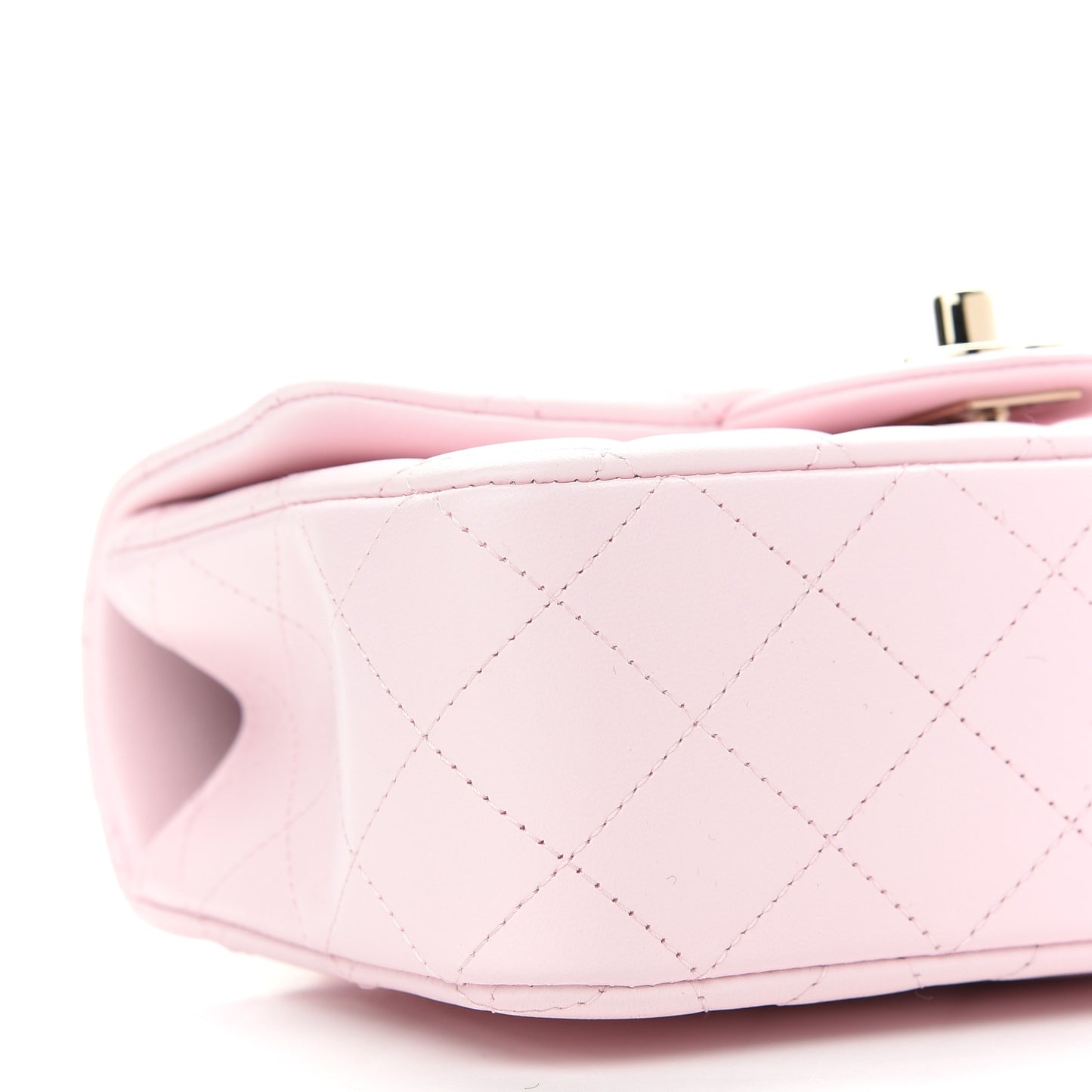 Lambskin Quilted Mini Top Handle Rectangular Flap Light Pink