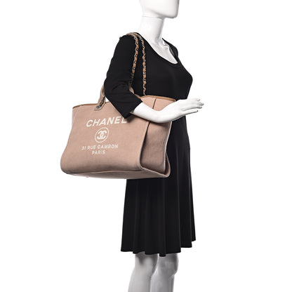 Chanel Canvas Large Deauville Tote Ecru 2 of 10