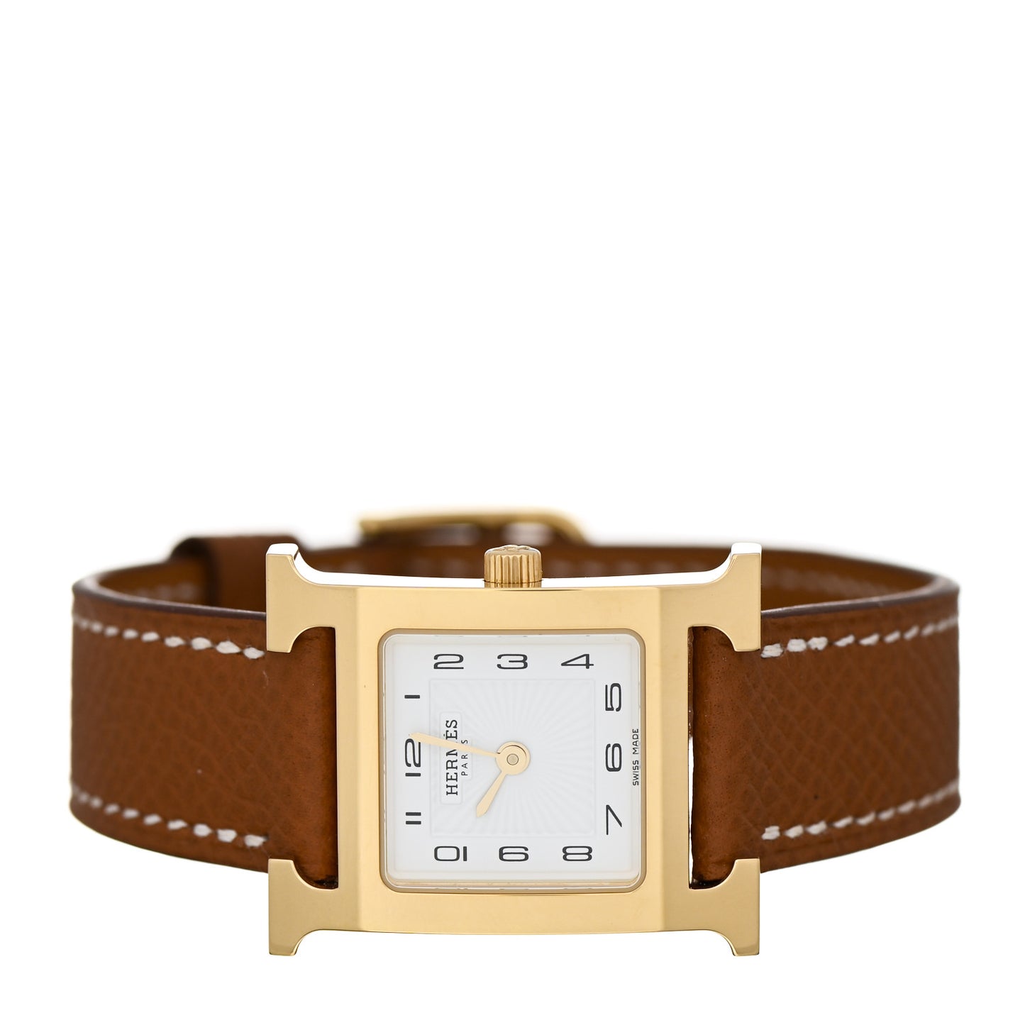 Stainless Steel Epsom 21mm Heure H Hour Quartz Watch Gold
