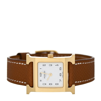 Hermes Stainless Steel Epsom 21mm Heure H Hour Quartz Watch Gold 2 of 5
