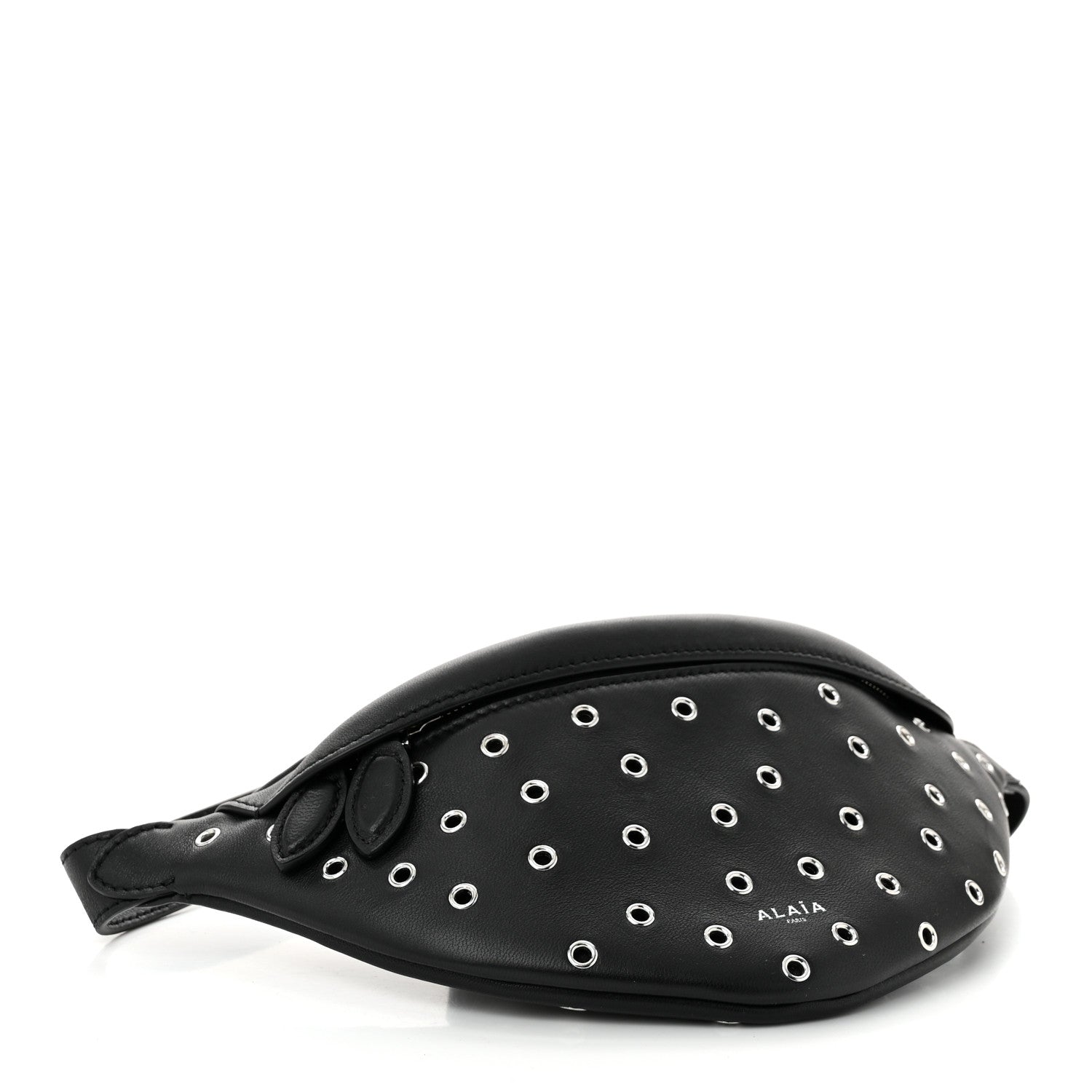 Alaia Lambskin Grommet Belt Bag Black 4 of 9