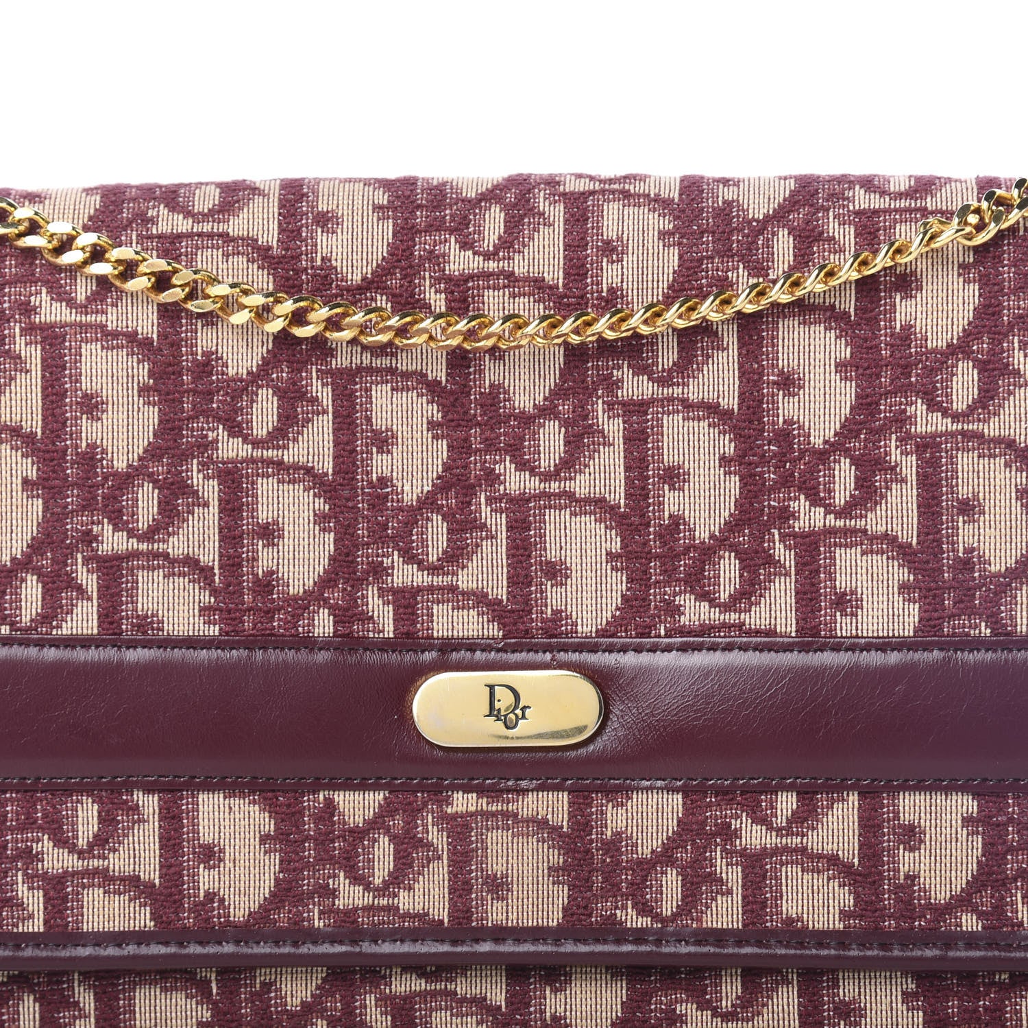 Christian Dior Monogram Chain Flap Burgundy 11 of 11
