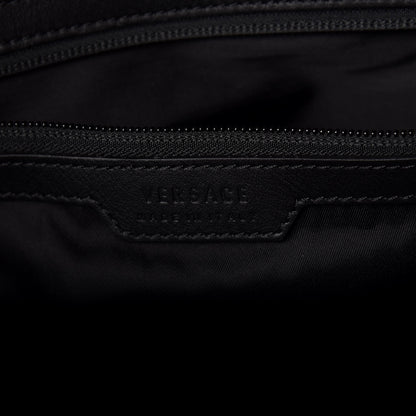 Versace Nylon Greek Chain Tote Black 6 of 8