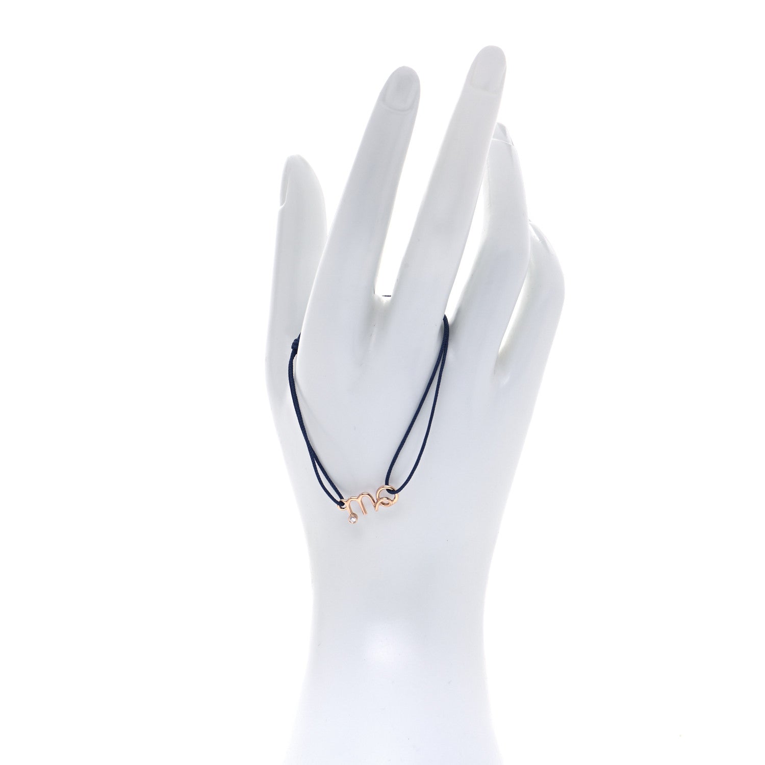 Christian Dior 18K Yellow Gold Diamond Oui Cord Bracelet Navy 2 of 6