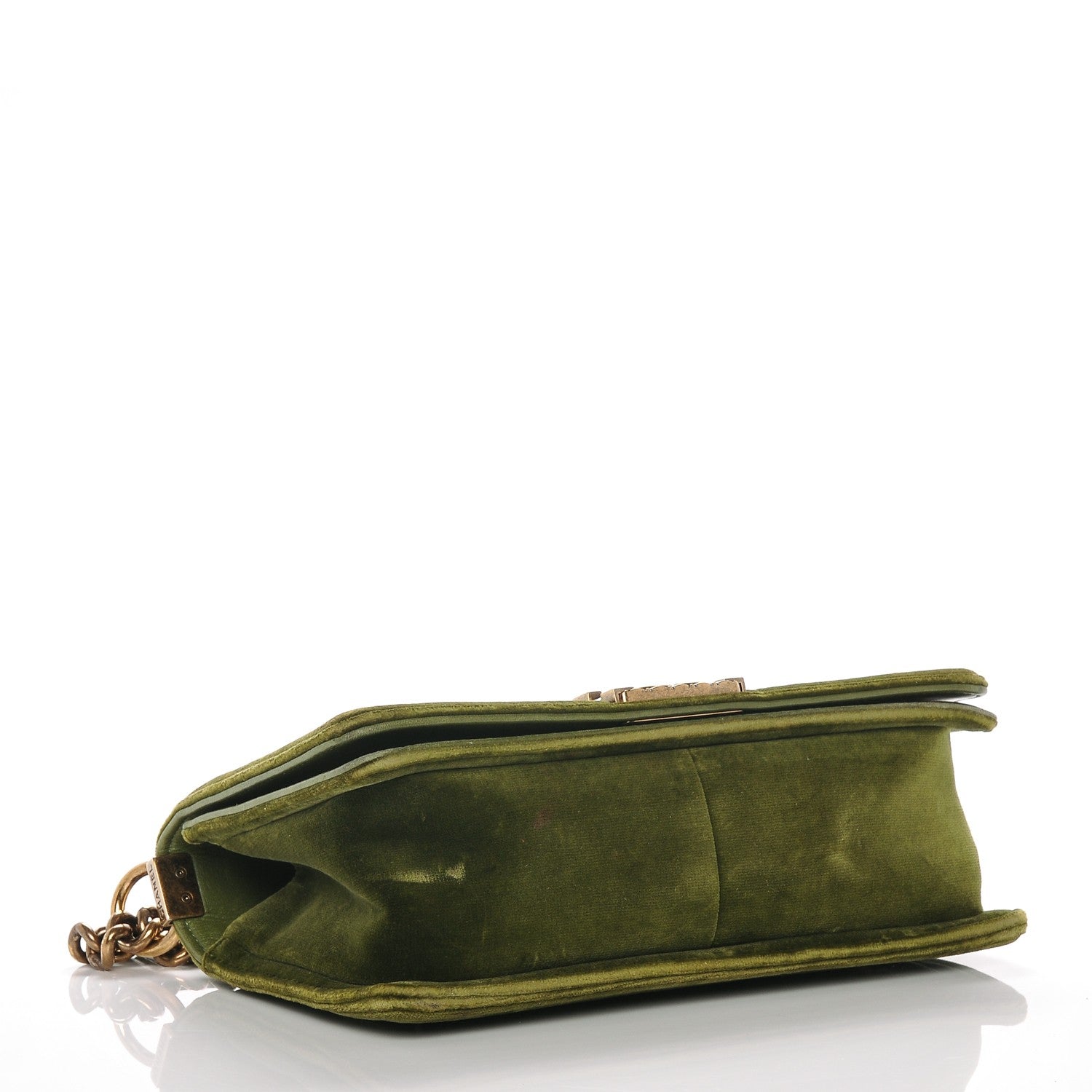 Chanel Velvet Tweed Medium Boy Flap Green 4 of 10