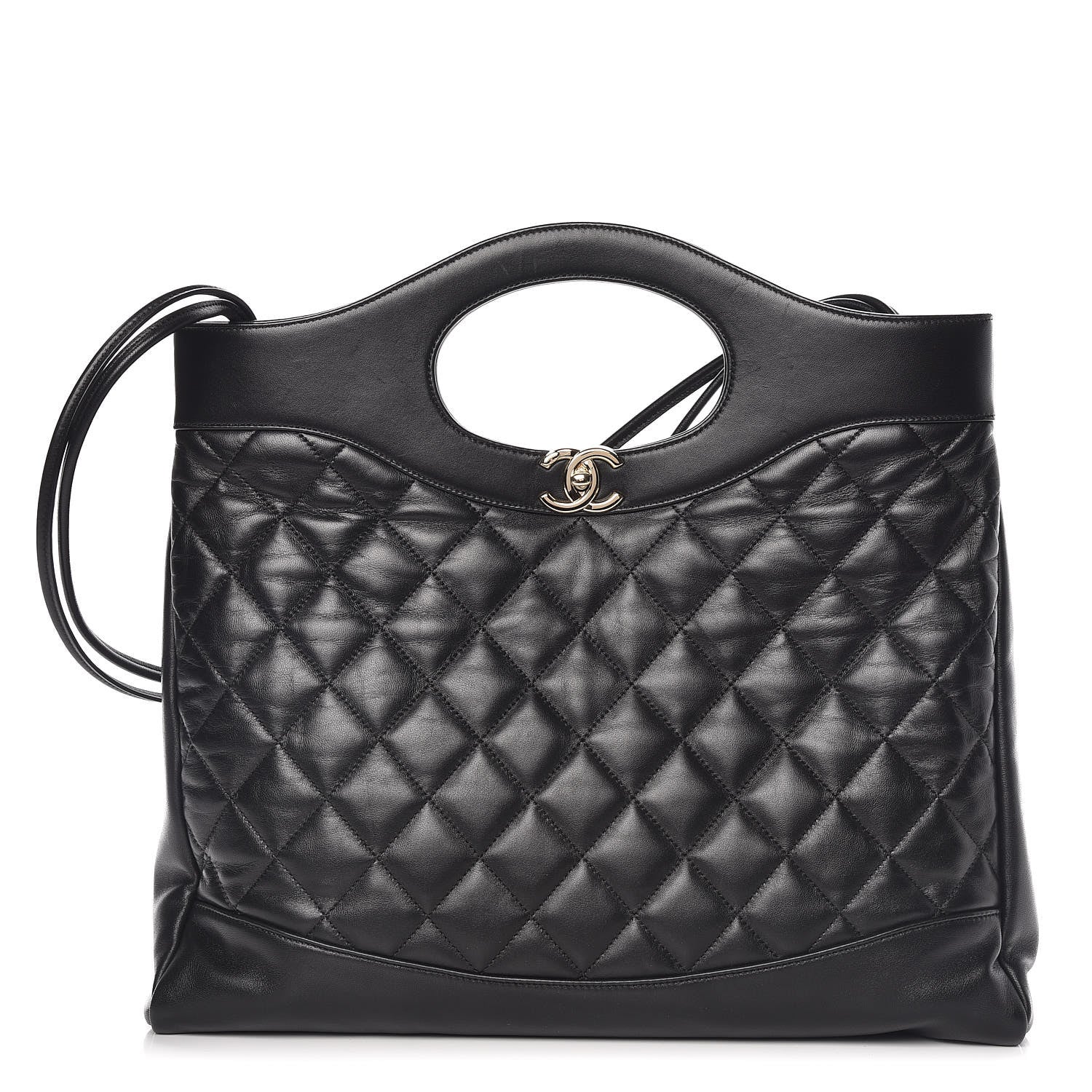 Chanel Lambskin Quilted Large 31 Shopping Bag Black 1 of 8