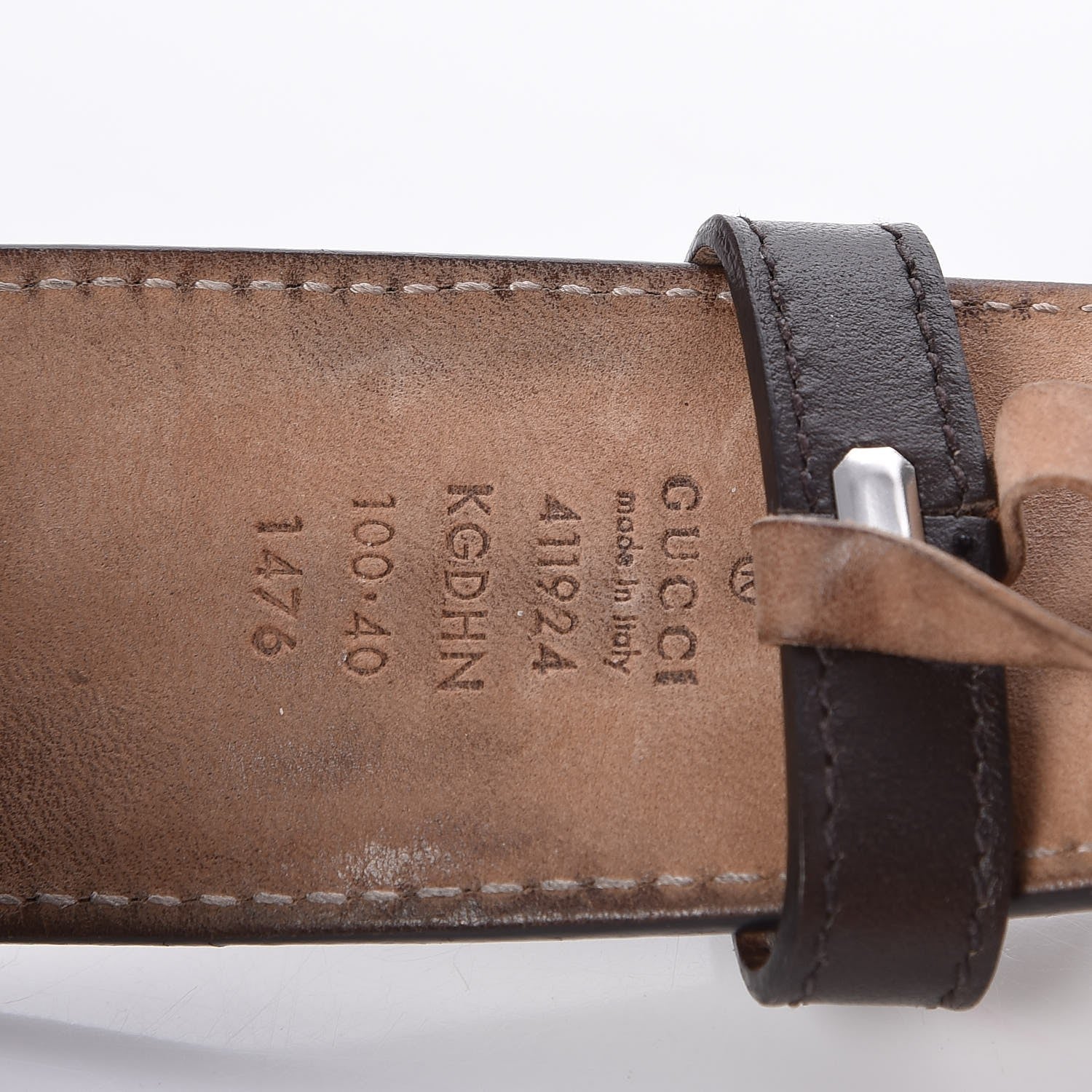 Gucci GG Supreme Monogram Selleria Calfskin Interlocking G 40mm Belt 100 40 Beige Ebony Cocoa 5 of 7