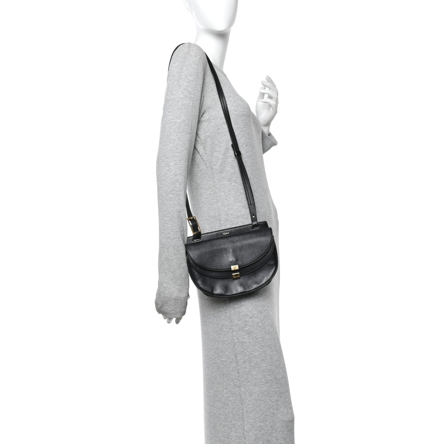 Calfskin Georgia Crossbody Bag Black
