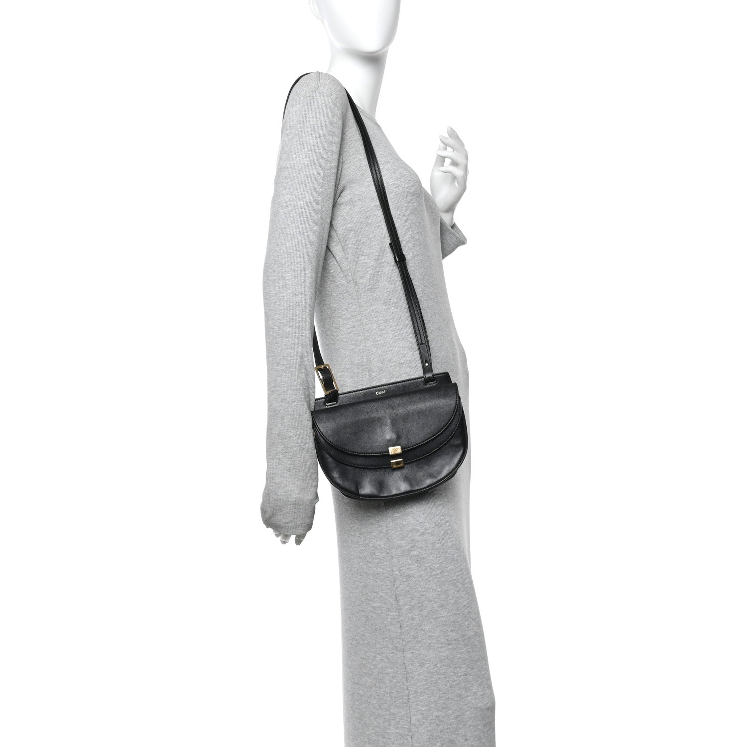 Chloe Calfskin Georgia Crossbody Bag Black 2 of 12