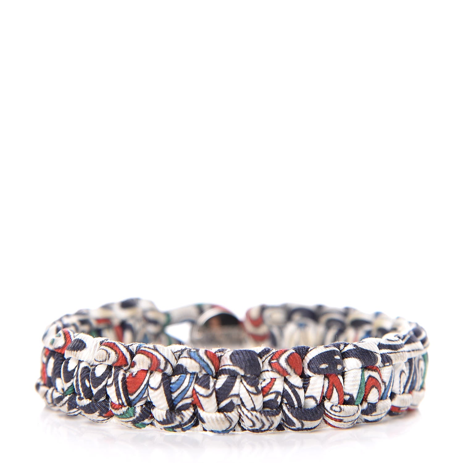 Hermes Silk Twill Kid Bracelet White Multicolor 3 of 5