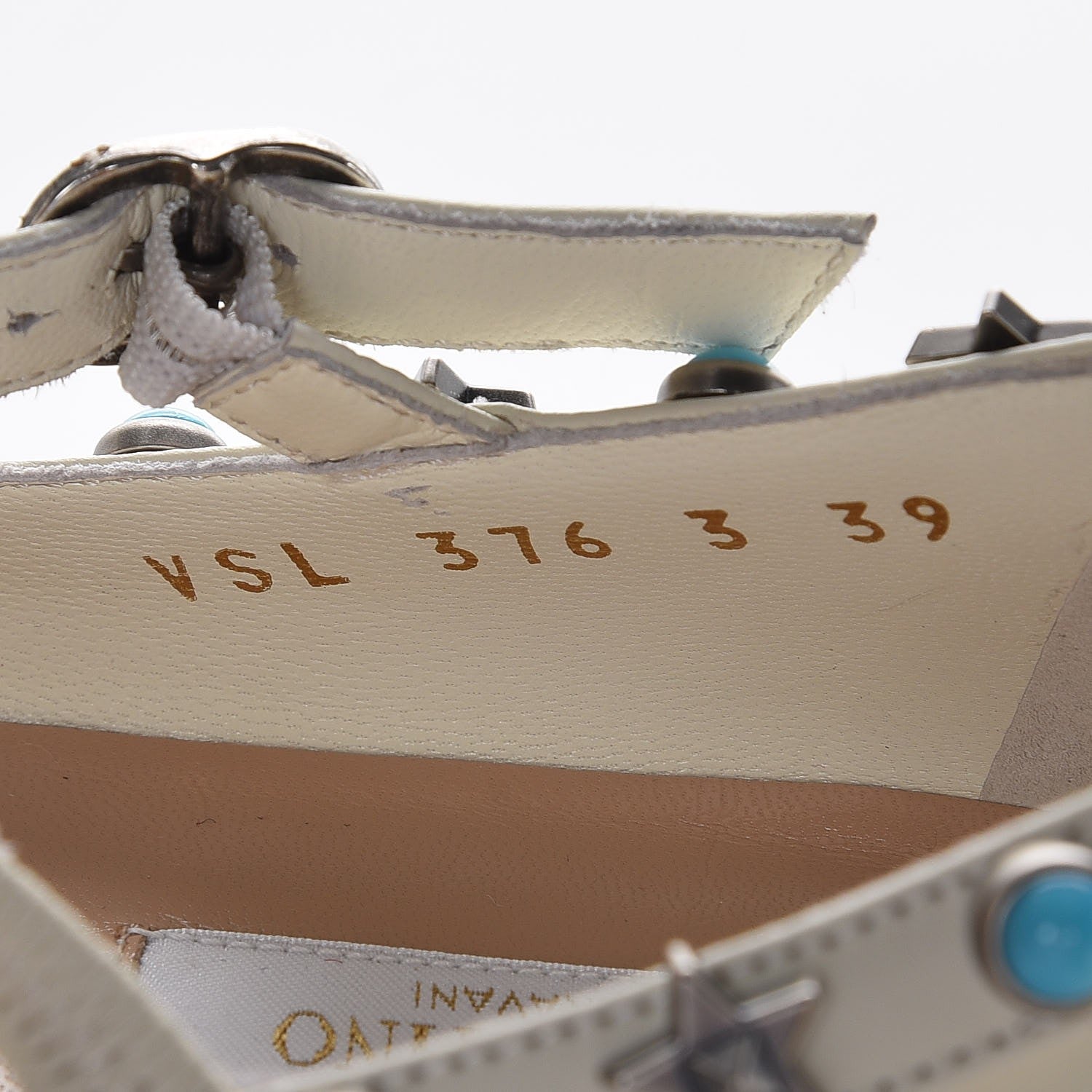 Valentino Garavani Patent Rockstud Rolling Cage Ballerina Flats 39 Ivory 8 of 9