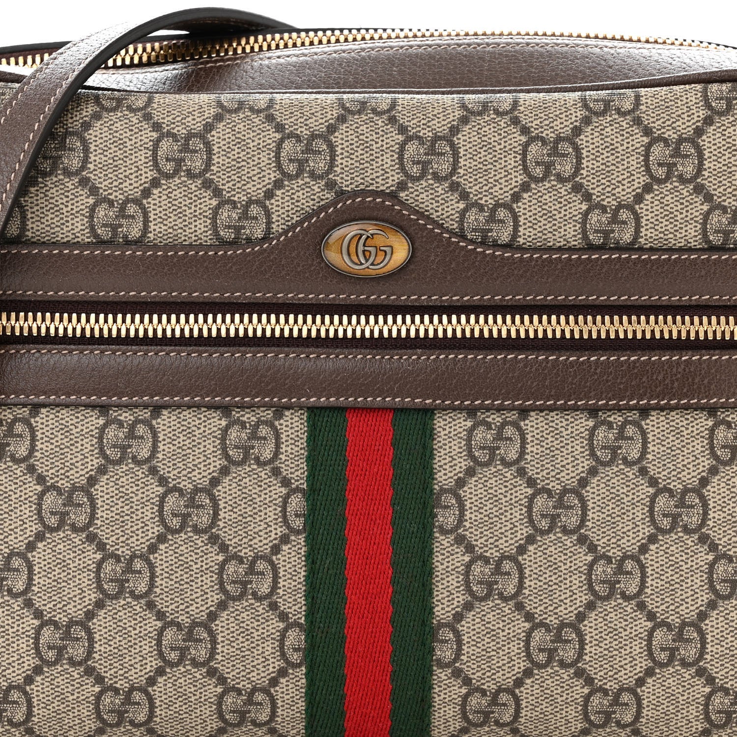 Gucci GG Supreme Monogram Web Small Ophidia Shoulder Bag Brown 8 of 10