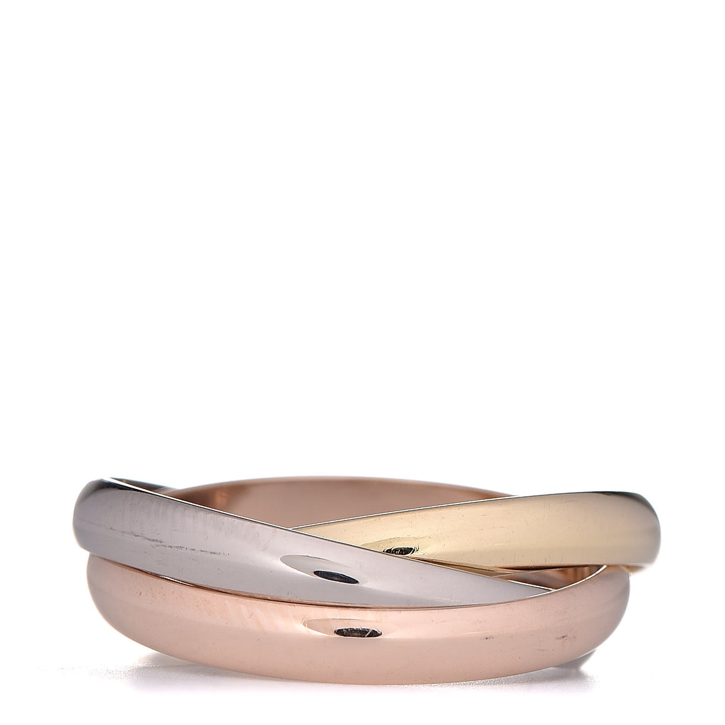 18K Pink Yellow White Gold Small Trinity Ring 52 6